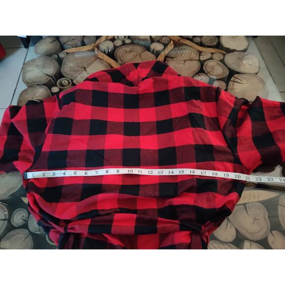 Disney Buffalo Plaid Robe Mickey Mouse Santa Christmas Adult Small holiday - Picture 4 of 5